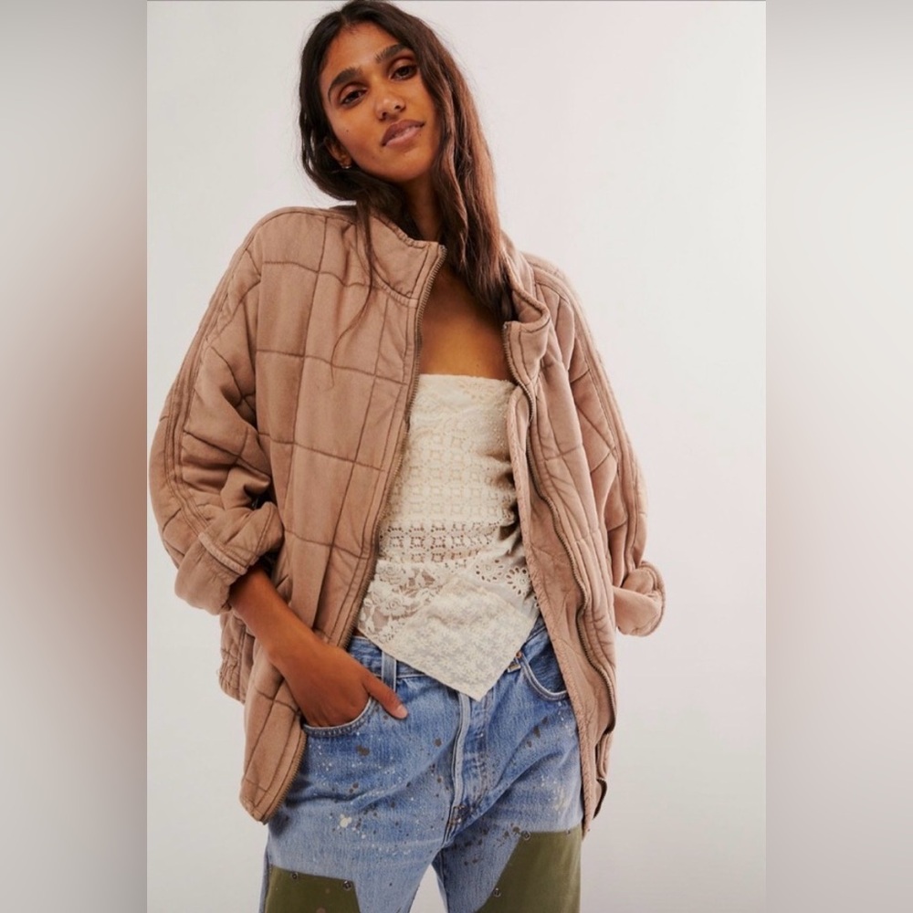 Free People Tan Teddy Jacket